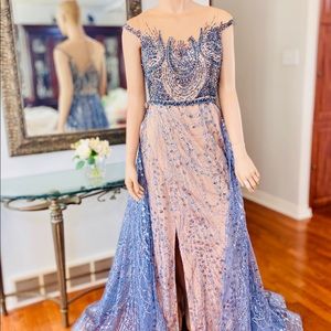 Wedding guest dress with detachable veil